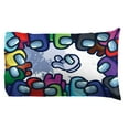 thumbnail image 2 of Among Us Space Splatter Queen Sheet Set, Kids Bedding, 100% Microfiber, 2 of 5