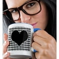 thumbnail image 2 of 3drose, Houndstooth and Black Heart, 11oz Two-tone Blue Mug, 2 of 6