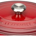 thumbnail image 4 of Le Creuset Enameled Cast Iron Signature Oval Dutch Oven, 5 qt. , Cerise, 4 of 8