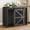 Black-43.3", variant on Blotout 43.3" Farmhouse Dog Crate Furniture, Wooden Dog Crate Furniture with Sliding Metal Mesh Barn Door, Solid Metal Tube & 2 Lockable Doors, XL Rustic Brown