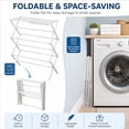 thumbnail image 4 of Enogets Expandable Clothes Drying Rack, Foldable & Collapsible Steel Laundry Drying Racks, White, 4 of 9