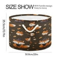 thumbnail image 2 of Collapsible 20" Round Storage Basket with Handles Laundry Hamper Open Storage Bins Cute Foxes in Cute Costumes, 2 of 6
