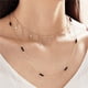 thumbnail image 3 of Collar para mujer, Joyas para mujer, Accesorios de joyería para mujer, Collar sencillo y sencillo de cuentas de arroz para mujer, Collar con colgante de estrella de cinco puntas doble, Collar de aleac, 3 of 5