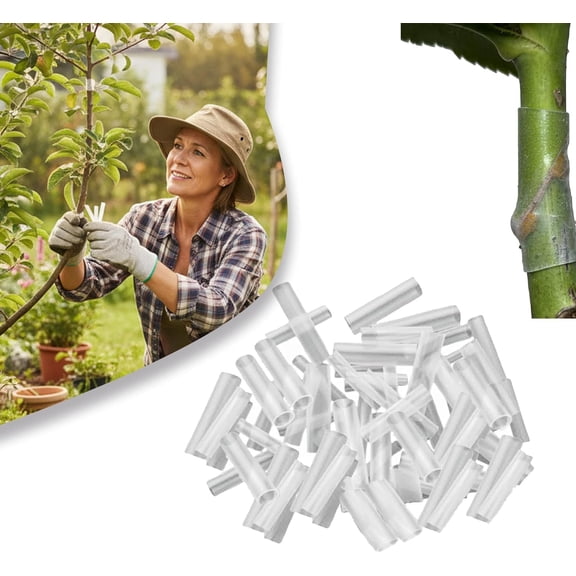 Silicone Grafting Sleeves for Plants & Fruit Trees, 3-7.5mm Flexible Tree Grafting Wrap, Protective Sleeve for Branch Grafting & Trunk Repair, Easy Tool-Free Application