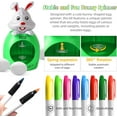 thumbnail image 4 of Easter Egg Decorator Kit - Eggs Painting Arts and Craft Set Includes Bunny Egg Decorating Spinner and 8 Colorful Quick Drying Non-Toxic Markers, 3 Plastic White Eggs, 4 of 6