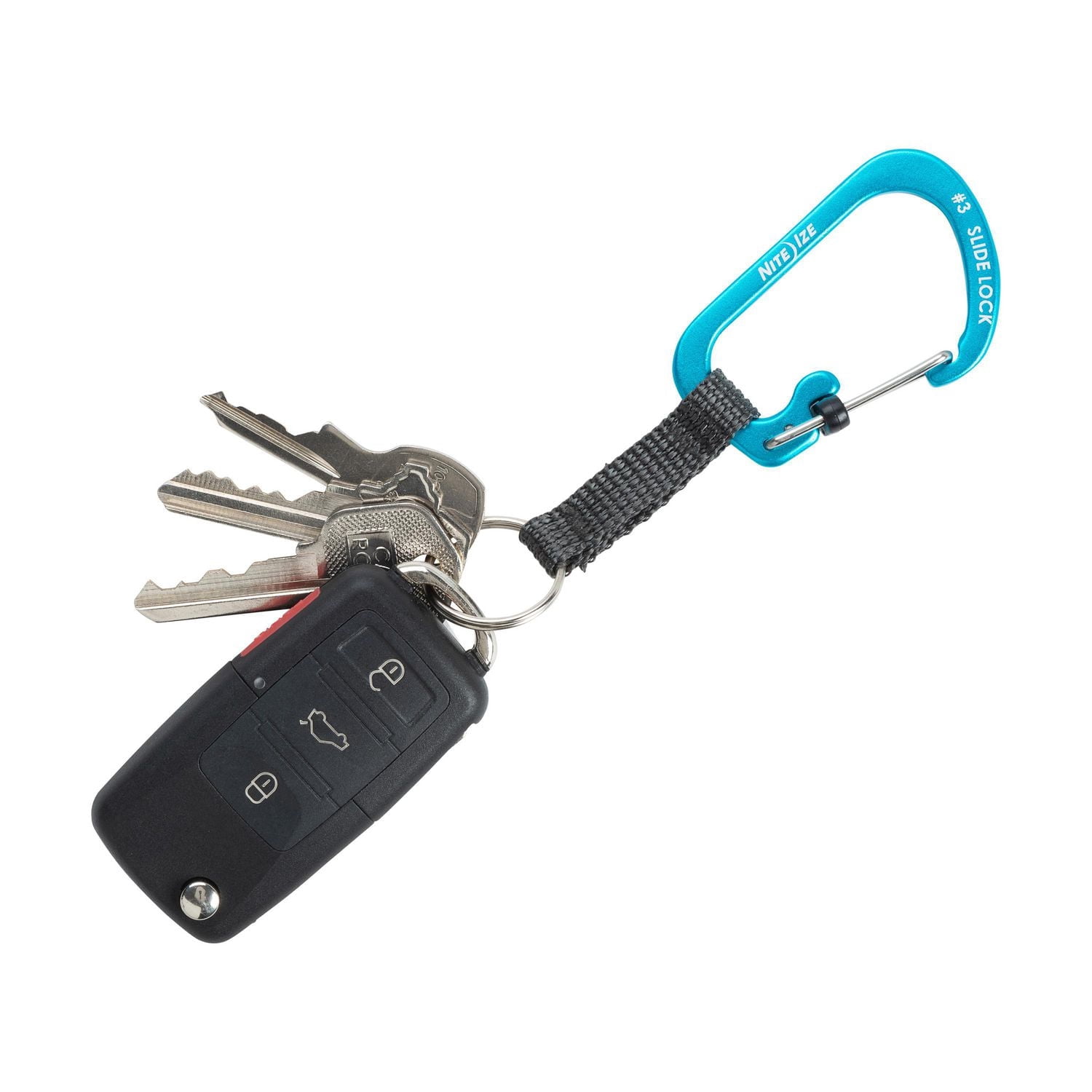 SlideLock® KeyRing Aluminum - Blue