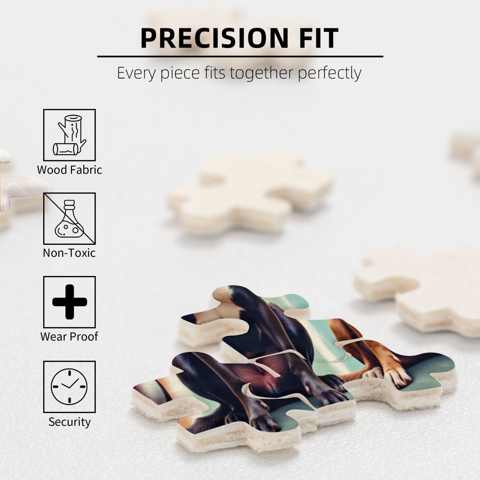 500 Piece Jigsaw Puzzles For Adults Four Pit Bulls， Challenging & Fun Adult Puzzle Game， Vibrant Colors， Great Gift Idea