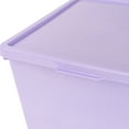 thumbnail image 6 of Your Zone Kids Large Plastic Stacking Storage Bin with Lid, Purple, 12 in x 12.4 in x 9.4 in, 6 of 8