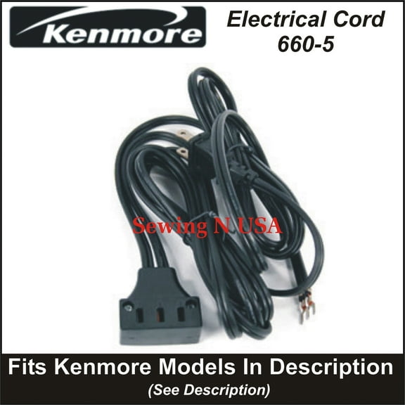 Kenmore Power & Foot Control Cord 660-5 Fits Kenmore Models In Description