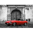 thumbnail image 2 of Gasoline Images 14x11 Black Ornate Wood Framed with Double Matting Museum Art Print Titled - Roadster in front of Classic Palace, 2 of 4