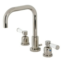 Kingston Brass FSC8939DPL Paris Two-Handle 3-Hole Deck Mount Widespread Bathroom Faucet with Brass Pop-Up in Polished Nickel