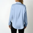thumbnail image 3 of Otntypg Satin Blouses for Women Silk Button Down Shirts Dressy Casual Long Sleeve Shirt Elegant Ladies Business Office Work Tunic Tops Light Blue S, 3 of 7