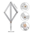 thumbnail image 4 of Fiudx Regla de Esquinas Multiángulo, Transportador de Acero Inoxidable, Buscador de Ángulos Ajustable, Plantilla Fácil de Usar, para Azulejos, Madera, Piedra y Laminado, Compacta y Plegable, 38 Cm de, 4 of 7