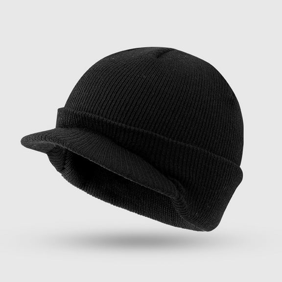 Warm and Cold-Proof Duckbill Cap Autumn Winter Short Brim Ear Protection Hat Men's Knitted Hat