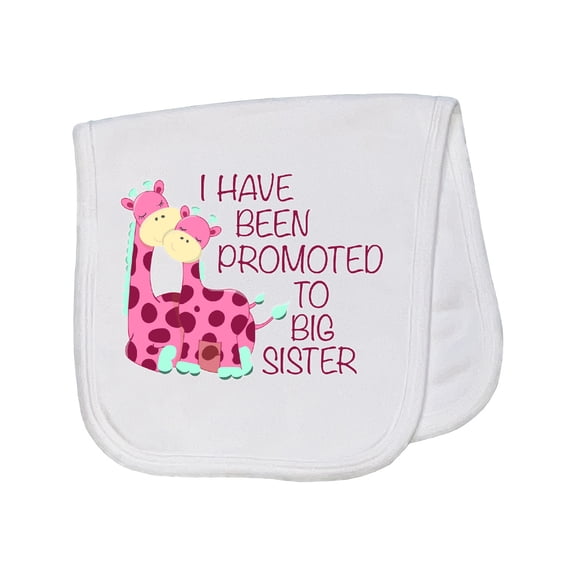 Inktastic I Have Been Promoted to Big Sister Pink Baby Burp Cloth
