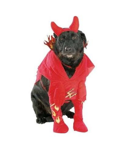 Halloween Devil Dog Hoodies with Hat Funny Cat Clothes Pumpkin Demon Design Warm Pet Suit Two-Legged Costume for Small Medium Dogs