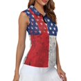 thumbnail image 4 of HUIACONG Vintage American Flag Casual Women's Sleeveless Golf Shirts, Relaxed Lightweight Sleeveless Golf Tennis Shirts for Athletic Sports Outdoor, 4 of 7