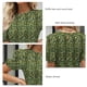 thumbnail image 5 of Camisa de manga corta abullonada con dobladillo con volantes verdes para mujer, parte superior elástica con estampado floral XXL, 5 of 6
