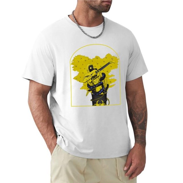 Camiseta con estampado de Bananas para hombre camisa de cuello redondo con estampado de rey y el lagarto Gizzard mago volador microtono