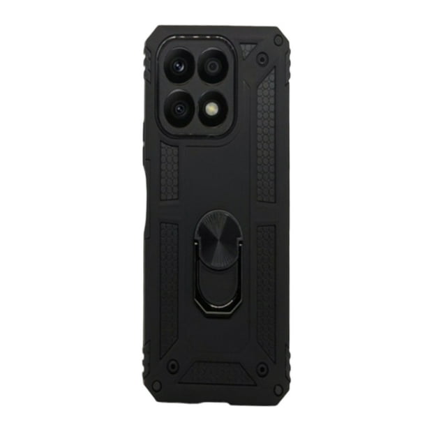 Funda Uso Rudo Con Anillo Magnético Cely Vesmir Para Honor X8a Negro con 2 Micas De Cristal