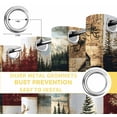 thumbnail image 6 of Forest Elk Blackout Curtains for Bedroom/Living Room, Thermal Insulated Kitchen Curtains, Farmhouse Pine Tree Rustic Green Red Grommet Darkening Window Treatment Drapes 52"x84"x2, 6 of 8