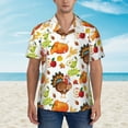 thumbnail image 4 of Easygdp Thanksgiving Turkey Men's Hawaiian Shirts Print Lapel Short Sleeve for Beach, vacation, party, casual occasions - Small, 4 of 9