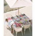 thumbnail image 3 of 54x80 Inch Outdoor Tablecloth with Umbrella Hole Zipper Rectangle Easter Rectangular Tablecloths Outside Waterproof Spring Leopard Prints Colorful Bunny Eggs Striped Patio Table Cover for Picnic, 3 of 8