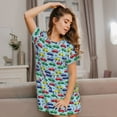 thumbnail image 3 of Naloa Transport Print Women Nightgowns,Womens Loungewear,Short Sleeve Sleepwear,Comfy Ladies Nightdress, 3 of 6