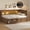 Antique Wood Color, variant on Mirightone Wood Full Size Daybed with Storage Drawers and Bookcase Headboard, Corner Bed Frame with LED Light & Charging for Teens Adults, White