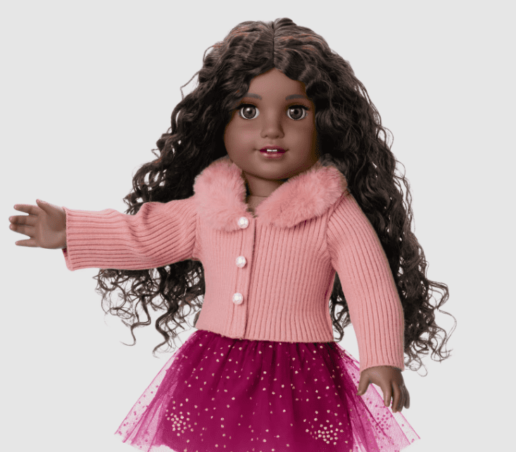 American Girl X Janie and Jack Rosy Ribbed Cardigan for 18 inch Dolls