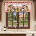 thumbnail image 6 of Pink Gnomes Fall Curtain Valances for Windows, Kitchen Valance Window Treatments Panel 2 Pack, Thanksgiving Pumpkin Sunflower Eucalyptus Rod Pocket Short Curtains for Bathroom Bedroom 42 x 18 Inch, 6 of 8