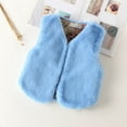 thumbnail image 2 of Gvdentm Toddler Baby Boy Girl Vest Sherpa Sleeveless Waistcoat Fall Winter Jacket with Pockets Coat(Sky Blue,3-4 Years), 2 of 4