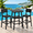 Black, variant on ZEOPHOL HDPE Outdoor Bar Stools Set of 2, Patio Bar Height Chairs with Footrests, All-Weather Wood-Grain Design, 304 Stainless Steel Black