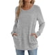 thumbnail image 5 of Camisas de vestir para mujer,Camiseta informal para mujer, manga corta, cuello redondo, poliéster, estampado, largo regular, para uso diario y en casa, sopatenor, 5 of 8