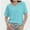 Turquoise, variant on Womens Casual V Neck T Shirts Short Sleeve Loose Fit Summer Flowy Tops Tees