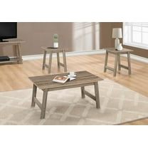 Coffee Table Set of 3 - Rectangular & 2 Square, Brown Laminate for Living Room, Space-Saving & Easy-Clean