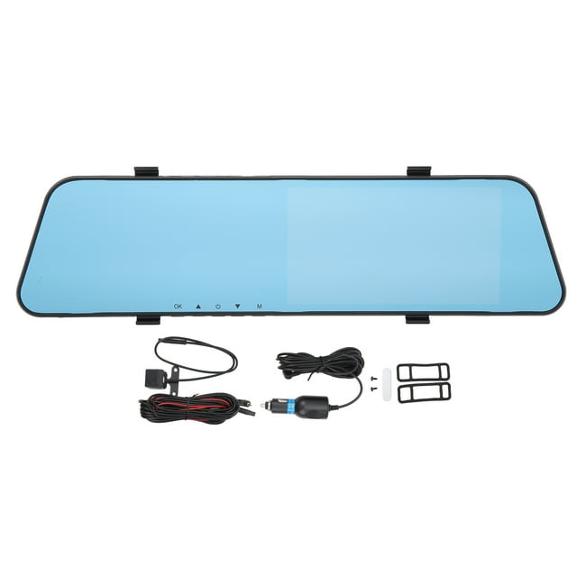 Cámara DVR para automóvil de 5.5 pulgadas Grabadora de video Dash Cam Lente dual 1080P Full HD Pantalla grande táctil Detección de movimiento Grabadora retrovisora con tarjeta de memoria 32 g Jadeshay A