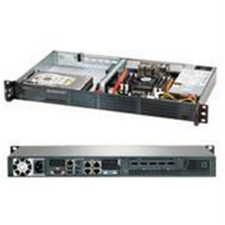 Media Center Barebone System - Supermicro SuperServer SYS-5018A-TN4 Intel Atom C2750 200W 1U Rackmount Server Barebone System - Black