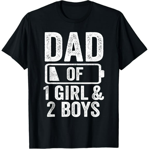 Playful Comfort Tee - Dad of 1 Girl & 2 Boys Gifts Daddy of 3 Kids T-Shirt