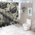 thumbnail image 7 of Orinice Balls Bats Grungy Effect Bathroom Decor Set with Hooks, Colorful Luxurious Graphic Print Polyester Fabric Shower Curtain, Chic Modern Design, Multi Size Options 60x72, 7 of 7