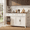 55"Grey, variant on Aiho Storage Cabinet with Drawers, Kitchen Freestanding Floor Cabinet with Doors, 15.7 x 55.1 x 35.3 Inches, Adjustable Shelf, for Kitchen, Living Room, Kitchen- Retro Desktop