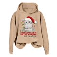 thumbnail image 2 of I Want A Hippopotamus For Christmas Hoodies for Women Long Sleeve Funny Graphic Hooded Sweatshirt Pullover Tops, 2 of 4
