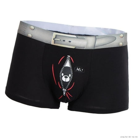 

Soft Men Underwear Shorts Bear Print Underpants Sexy Trunks M-XL
