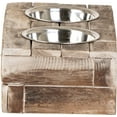thumbnail image 5 of Huntley Pet Elevated Dog and Cat Double Bowl Feeder Stainless Steel Bowls (Berjen, Small), 5 of 14