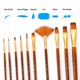 thumbnail image 4 of 10Pcs Juego de pinceles de pintura, pelo de nailon / para pintura al óleo / suministros de dibujo Eccomum Camello, 4 of 7