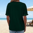 thumbnail image 4 of Agkizg Women's Velvet Short Sleeve Top Ruffled Cuff Loose Fitting Casual Fashion Solid Color Blouse, 4 of 5