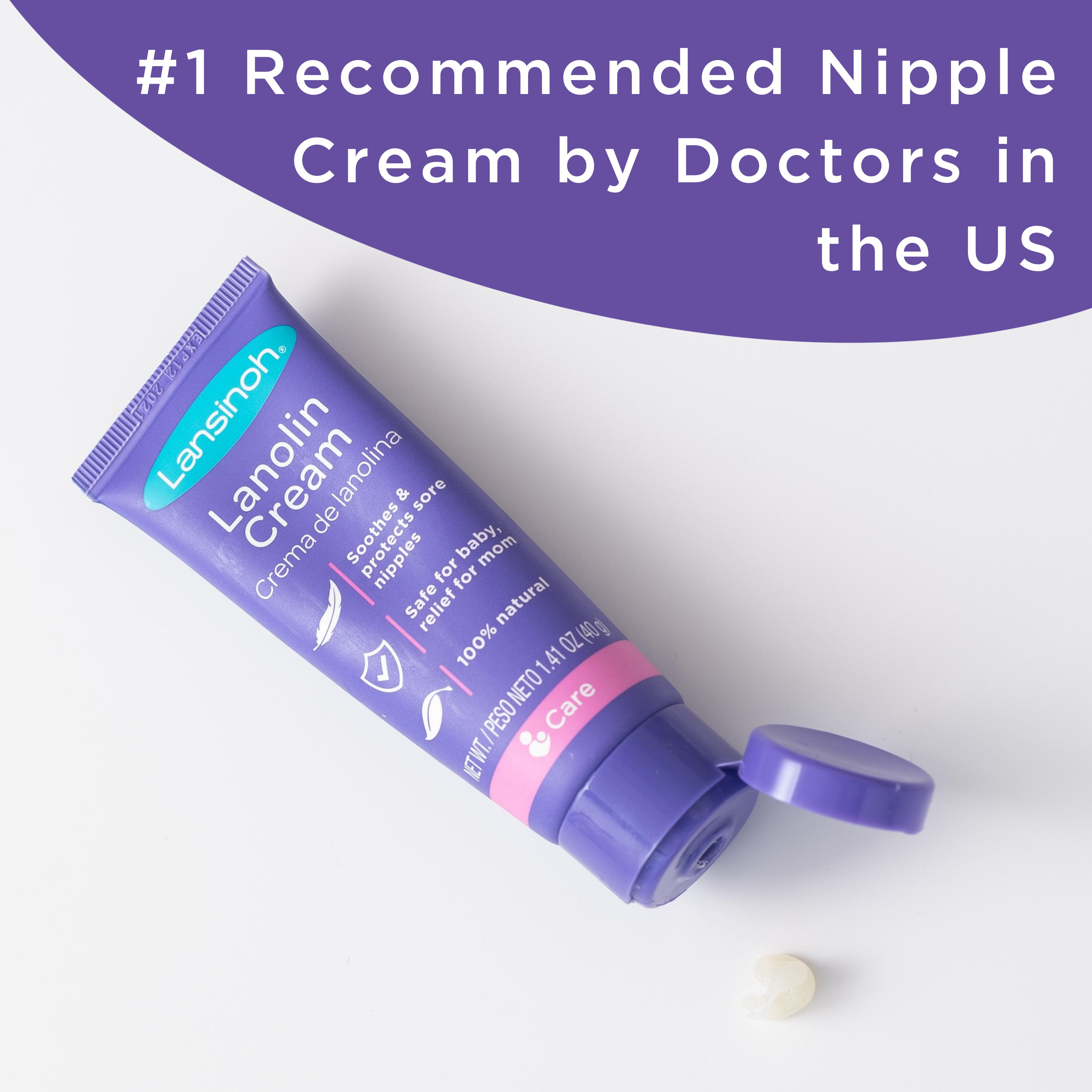 Lansinoh Lanolin Nipple Cream (1.41 Ounces) and Organic Nipple Balm (2  Ounces), Breastfeeding Essentials, 1 Count Each