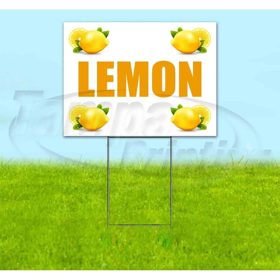 Lemon (18" x 24") Yard Sign, Includes Metal Step Stake