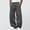 Dark Gray, variant on WIZUTIZ Men's Lace Up Elastic Waist Pants Solid Color Relaxed Fit Casual Straight Leg Trousers With Pockets