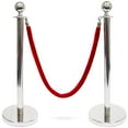 thumbnail image 1 of Brybelly MSTN-202 3 Pi. Montants avec Corde en Velours Rouge 4,5 Pi, Argent, 1 of 4